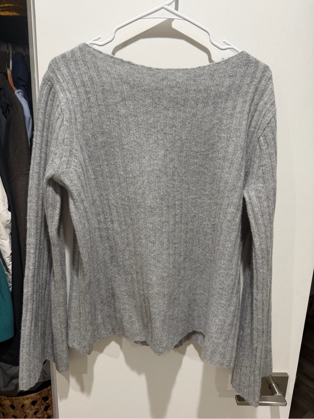 J. Crew Heather Gray Ribbed Crewneck Sweater